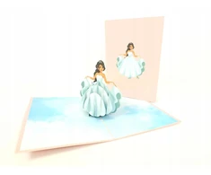 Gladki Žavinga princesė 3d atvirukas vaikų dienos proga jai gimtadienio dovana Pop Up
