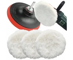 Glam rinkinys grąžtui, diskas, padelis su velcro, poliravimo kailis, 3x vilnoniai padeliai 125mm