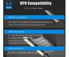 Glotrends 300 mm pcie 3.0 x16 riser kabelis (0->90 laipsnių), suderinamas su nvidia-rtx 2000/gtx1600 serija, amd-rx6000/5000/500/400/vega serija ir kt.