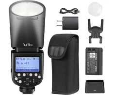 Godox V1s blykstė, 76ws 2.4g didelės spartos sinchronizavimas 1/8000s 2600mah ličio jonų baterija apvalia galvute, skirta Sony fotoaparatams (v1-s)