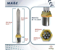 Goldman Service Nardymo rezistorius | Galia: 6000w (230/380v) | Metrinis: 1½" + tarpinė