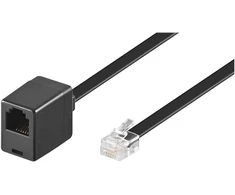 Goobay 68263 modulinis prailginimo laidas plokščias 3 m / Rj12 kištukas į Rj12 lizdą / telefono laidas 3 m ilginimui / Cca Rj12 laidas su Western kištuku telefono jungties laidas 3 m
