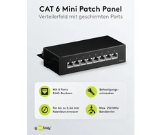 Goobay 96105 Cat 6 Mini/desktop patch panelis, 8 prievadai