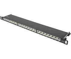 Good Connections® Patch panelis / Patch panelis - 19" - montuojamas serveryje/stovas - cat. 6a, 500 Mhz - 10-gigabit palaikymas - 24 prievadai - 0.5 U - Stp ekranuotas - atidaromas be įrankių - juodas (ral9005)