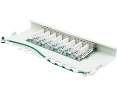 Good Connections patch panelis - stalinis - cat 6, 250 mhz - gigabit palaikymas - 8 prievadai - 0.5 u - stp ekranuotas - atidaromas be įrankių - grynai baltas (ral9010)