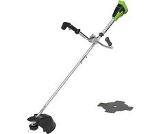 Greenworks Gd40bcb 40 V akumuliatorinis krūmapjovis su bešepetėliniu varikliu, diržais, motociklo rankena, 40 cm pjovimo pločiu, 2 mm nailoniniais siūlais arba 25 cm ašmenimis, be 40 V akumuliatoriaus ir įkroviklio