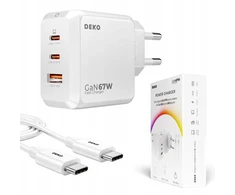 Greitas universalus Usb C įkroviklis 3x Usb 67w 65w Type C + Usb C kabelis 100w