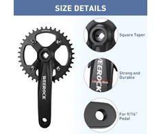 Greliving square crankset 170 mm kalnų dviračio švaistiklis 38t/42t žvaigždė pagaminta iš 6061 aliuminio lydinio, tinkamas shimano, sram, fsa
