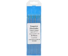 Gryno volframo elektrodo strypas profesionalus žalias antgalis tig strypas ac suvirinimo aparatui wp, 10 vienetų (2,4 mm x 150 mm), volframo elektrodas