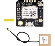 Gt-u7 gps modulis, didelio jautrumo gt-u7 imtuvo modulis su ipex antena, 3.6v-5v gps modulis suderinamas su palydoviniu mikrovaldikliu neo-6m, skirtas arduino eeprom