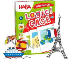 Haba Logic! Case Extension Set Holiday &amp; Travel, loginis žaidimas vaikams nuo 7 metų, dėlionė. Kelioninis žaidimas, žaidimas 1 žaidėjui