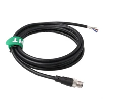 Hangton M12 A-code 4 kontaktų aviacinis jutiklio kodavimo įrenginio maitinimo kabelis į pliką laidą, skirtas pramoninės kontrolės automatikos įrangos tinklo įrenginiui Canope Io-link Profibus 2m