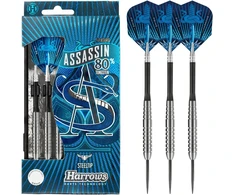 Harrows Assassin Tungsten Pro smiginis, plieninių antgalių smiginio rinkinys su dėklu, 18–40 g visų svorių, su Alamo koteliais, 100 mikronų Prime plunksnomis ir kelioniniu dėklu (24 Gr)