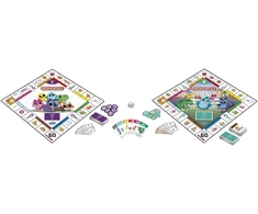 Hasbro Mano pirmasis monopoly žaidimas, stalo žaidimas vaikams nuo 4 metų, dvipusė žaidimo lenta, žaisminga mokymo priemonė šeimoms, įvairiaspalvis