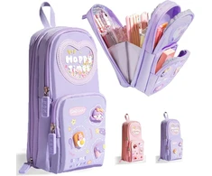 Hautstore penalas su 3 skyriais, violetinis-d, kišeninis organizatorius