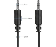 Hdsupply aux kabelis, 1.50 m jack kabelis, audio 3.5 mm jack stereo 3-pin audio kabelis ausinėms, soundbar'ui, televizoriui, automobiliui, radijui, juodas