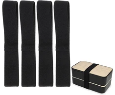 Helweet bento dėžutės dirželis, bento dėžutės dirželis, bento dėžutės dirželis, elastiniai tvirtinimo dirželiai pietų dėžutėms, skirti bento dėžutės juostos pakeitimui, namams, biurui, mokyklai, lauke, kelionėms, stovyklavimui, iškylai, 4 vnt.