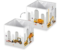 Herding Young Collection Construction Site dėžė daiktams, apie 30 x 30 x 30 cm, laikymas lentynoje arba atskirai pastatoma, 100% polipropilenas, vidus 100% popierius