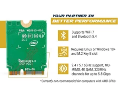 Highzer0 Electronics Be200 Wifi 7 kortelė | M.2 Pcie Wifi kortelė | Tri-band 2.4/5/6 Ghz | Iki 5.8 Gbps | Žaidimų Wifi kortelė kompiuteriui | Palaiko Bluetooth 5.4 ir Intel kompiuterius su Windows 10/11 | Be200ngw
