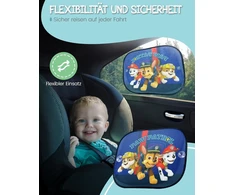 Hits4kids - apsauga nuo saulės automobiliui kūdikiui su uv apsauga, 2 vnt. rinkinys - apsauga nuo saulės automobiliui vaikams su siurbtukais - apsauga nuo saulės automobiliui šoniniams langams - automobilio lango užuolaida Paw Patrol - 44 x 36 cm