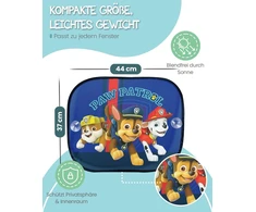 Hits4kids - apsauga nuo saulės automobiliui kūdikiui su uv apsauga, 2 vnt. rinkinys - apsauga nuo saulės automobiliui vaikams su siurbtukais - apsauga nuo saulės automobiliui šoniniams langams - automobilio lango užuolaida Paw Patrol - 44 x 36 cm