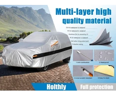 Holthly visą automobilio uždangalas Suv automobiliams, 100% neperšlampamas, apsauga nuo lietaus, saulės, Uv spindulių, sidabrinis, C11 (tinka Bmw X3, Mercedes Glc, Volvo Xc60, Vw Tiguan Allspace, Macan)