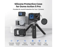 Honbobo apsauginis silikoninis dėklas, skirtas dji osmo action 5 pro, priedas, apsauginis dėklas osmo action 5 pro objektyvo dangtelis, kaklo dirželis