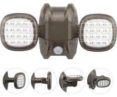 Honwell Led lauko apsaugos apšvietimas, vandeniui atsparus Ip65 belaidis apsaugos šviestuvas, 600 liumenų, judesio jutiklis, lauko baterija, lauko prožektorius, sieninis šviestuvas, apsaugos šviestuvas sodui, bronzinis