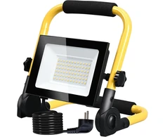 Hopelit led statybinis prožektorius, 50 w, šilta balta, statybinis prožektorius, led darbo lemputė su kištuku ir neslystančiu sulankstomu stovu, statybvietės lempa, atspari vandeniui ip66 garažui, statyboms
