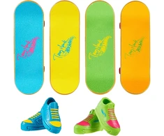 Hot Wheels Tony Hawk Inspired Hot Wheels Skate Neon Bones 4 riedlenčių pirštams rinkinys ir nuimami riedlenčių batai, sukurti bendradarbiaujant su Tony Hawk Hxk84