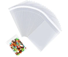 Hxmjied 50 vienetų 12,7 x 17,8 cm lipnios celofano pakuotės - skaidrūs lipnūs saldainių dovanų maišeliai saldainiams, sausainiams, Opp skanėstams