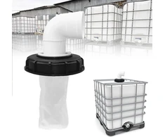 Ibc dangtelio filtras, 90° ibc dangtelio filtras 163 mm nailoninis lietaus vandens filtras plaunamas su dangteliu ibc filtro dangtelis su lanku ibc talpos filtras ibc talpos priedai ibc lietaus vandens talpai dn 150