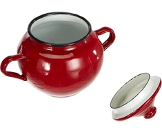 Ibili cukrinė Roja su dangteliu, 0,5 l, emaliuotas plienas, raudona, 10 x 10 x 20 cm