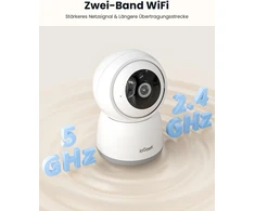 Iegeek 2k vidaus stebėjimo kamera, 2.4g/5ghz wlan kamera, auklės stebėjimo kamera, 15 m naktinis matymas, judesio aptikimas, automobilio sekimas, vieno paspaudimo patruliavimas, dvipusis garsas (balta 2)