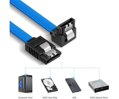 Ieron Sata kabelis 6gbps Sata 3 (0.5m) L formos 7 kontaktų Sata Iii kabelis su fiksavimo mechanizmu Hdd / Ssd duomenims standiesiems diskams, Sata Hdd/ssd, Cd ir Dvd įrenginiams, Sata I ir Ii, 20 colių, mėlynas