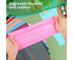 Imodeur 24 lapų pjaustymo plėvelė tekstilei - (yra 2 chameleon &amp; 2 glitter lapai &amp; 1 atspindintis lapas) 30.5 x 25.4 cm flex plėvelė pjaustymui, skirta cricut maker, drabužiams, kelnėms ir kt.