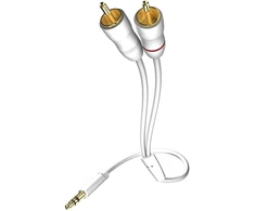 Inakustik 003100005 Star Jack adapteris 3,5 mm lizdas į 2 x Rca skirtas išmaniesiems telefonams, planšetiniams kompiuteriams ar kompiuteriams prijungti prie hifi stiprintuvo 0,5 m baltas ekranas nuo išorinių trukdžių