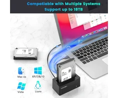 Indmem Sas į Usb 3.0 adapteris, Sas/sata kietojo disko skaitytuvo dėklo doko stotelė, skirta 2.5/3.5 colių Hdd Ssd su 12v/2a maitinimo adapteriu