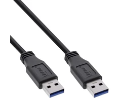 Inline® 0,5 m Usb 3.0 kabelis 0,5 m Usb A/usb A kištukas – Usb kabelis – Usb (kabeliai 0,5 m; Usb A; Usb A 3.0 – juodas (gen 1), kištukas/kištukas, juodas)