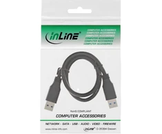 Inline® 0,5 m Usb 3.0 kabelis 0,5 m Usb A/usb A kištukas – Usb kabelis – Usb (kabeliai 0,5 m; Usb A; Usb A 3.0 – juodas (gen 1), kištukas/kištukas, juodas)