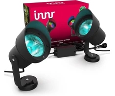 Innr Išmanus sodo prožektorius Xl, Zigbee, veikia su Hue* ir Alexa (reikalingas tiltelis), baltas ir spalvotas, Led prožektorius, lauko prožektorius, Ip67 atsparus vandeniui, pilnas komplektas (2 vnt.)