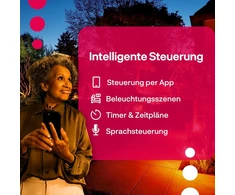 Innr Išmanus sodo prožektorius Xl, Zigbee, veikia su Hue* ir Alexa (reikalingas tiltelis), baltas ir spalvotas, Led prožektorius, lauko prožektorius, Ip67 atsparus vandeniui, pilnas komplektas (2 vnt.)