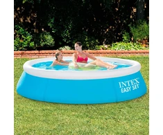 Intex Easy Set baseinas - antžeminis baseinas - vaikams, 183 cm x 183 cm x 51 cm ir saulės uždangalas baseinui - saulės uždangalas - skersmuo 244 cm - skirtas Easy Set baseinui