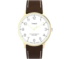 Invicta Timex Waterbury vyriškas laikrodis 40mm rudos odos apyranke
