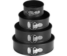 Ishetao torto forma su nuimamu dugnu, 4 dalių rinkinys, skersmuo 11/18/23/26 cm, kepimo forma, profesionali torto forma, apvali, kepimo įrankiai, nuimamas pagrindas, nelipni danga, nepralaidi, reguliuojama, picos forma