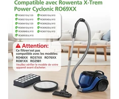 Isincer 2 vnt. Hepa filtras, suderinamas su Rowenta Cyclonic X-trem Power dulkių siurbliu Ro6984ea Ro6941ea Ro6963ea Ro6921ea Ro6971ea Ro6993ea (ro69 X X), atitinka Zr006001, originalus Oem Zr006001