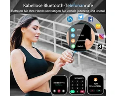 Išmanusis laikrodis moterims ir vyrams, fitneso laikrodis moterims su telefono funkcija, 1.85 colio jutiklinis ekranas, ip68 atsparus vandeniui, išmanusis laikrodis su pedometru, miego stebėjimo laikrodžiai vyrams, skirti android ir ios, turkio spalvos