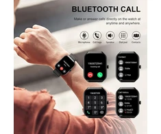 Išmanusis laikrodis moterims ir vyrams su telefono funkcija, 1.96 colio fitneso laikrodis su širdies ritmo, spo2, miego monitoriumi, pedometru, ip68 vandeniui atsparus išmanusis laikrodis su 113+ sporto režimų, sportinis laikrodis, skirtas android ir ios