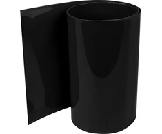 Isolatech Pvc termiškai susitraukiantis vamzdelis, parduodamas metrais, juodas, be klijų, plokščias dydis 120 mm (skersmuo 76.4 mm), 1 metras, susitraukimo santykis 2:1 skirtas 18650 baterijų izoliavimui, tuščias (skersmuo 76.4