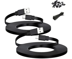 Itramax Micro Usb kabelis, 3 m, 2 vnt. pakuotė, 10 pėdų Micro Usb įkrovimo kabelis, maitinimo laidas, skirtas Neos Smartcam, Yi Nest Cam, vidaus ir lauko Blink Xt kamerai, Furbo Dog, Arlo Q, Netvue, XBOX One valdikliui Wyze